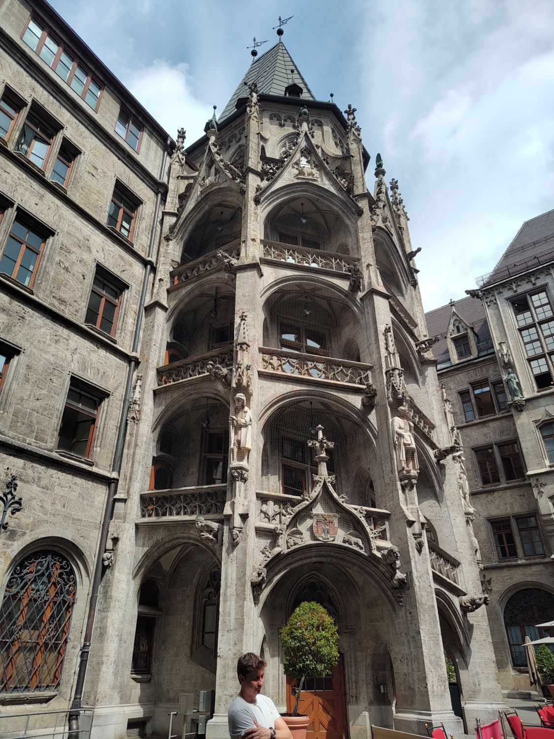 The Courtyard (Prunkhof) Tower at the New Town Hall in Munich