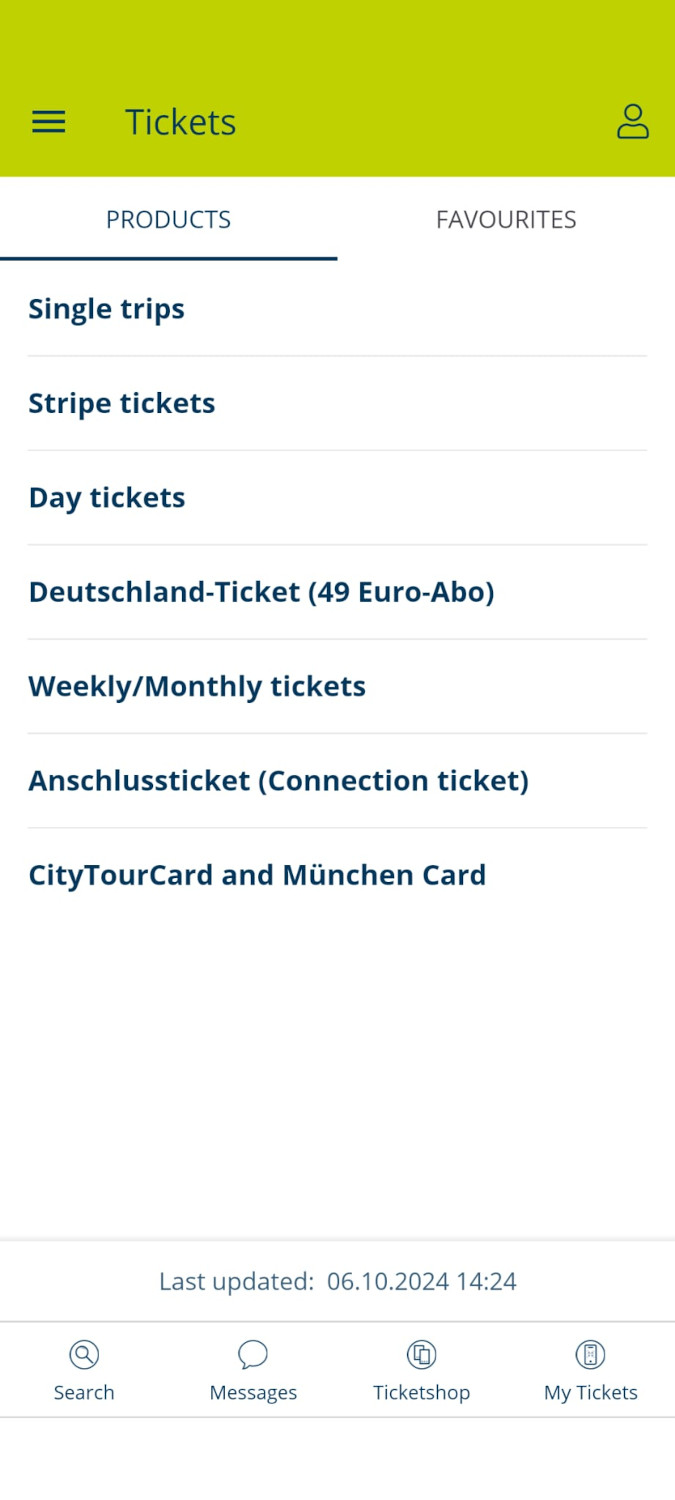 MVV ap Munich public transportation buying tickets 