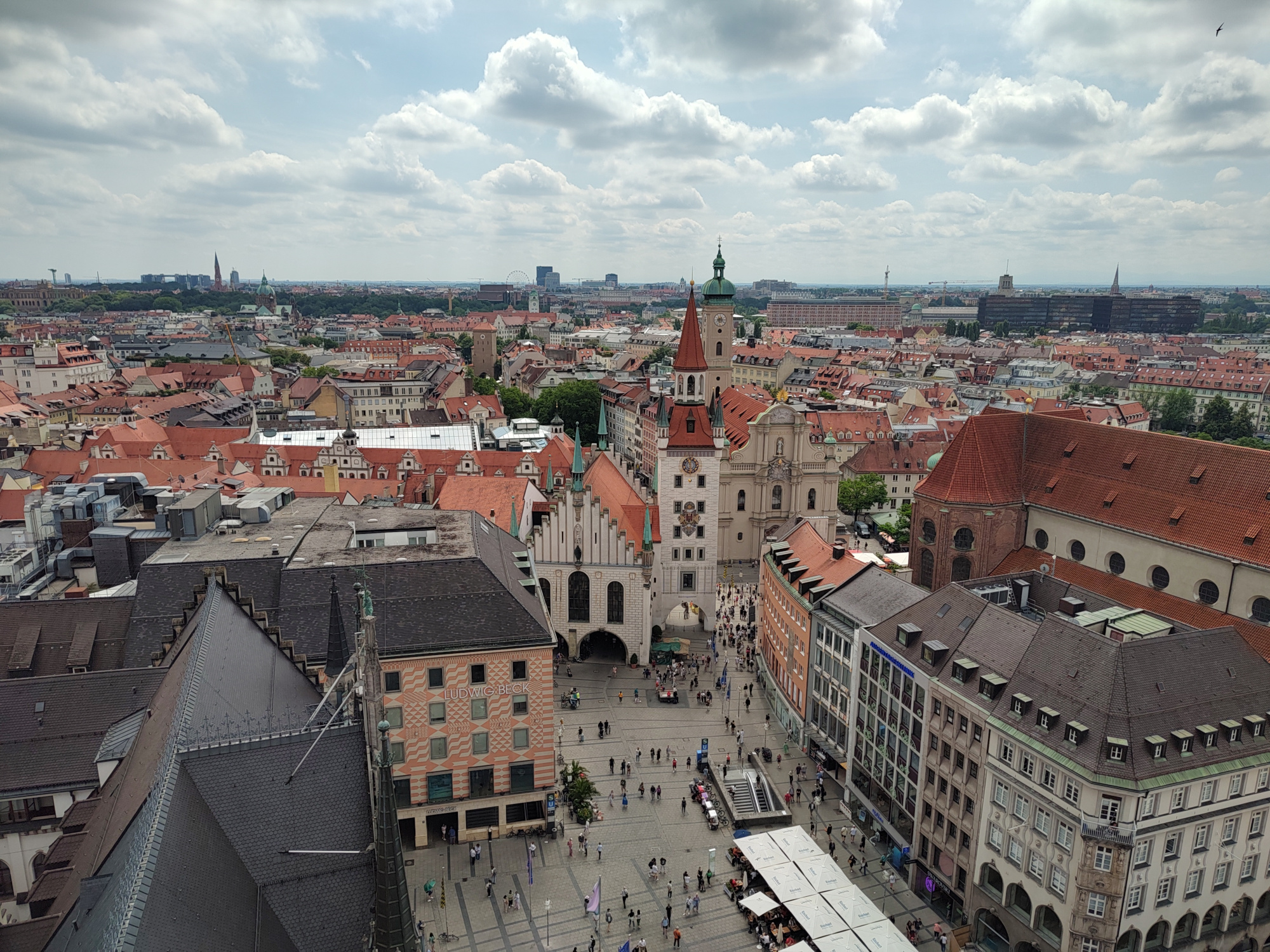 View from the Observation tower at the New Town Hall in Munich